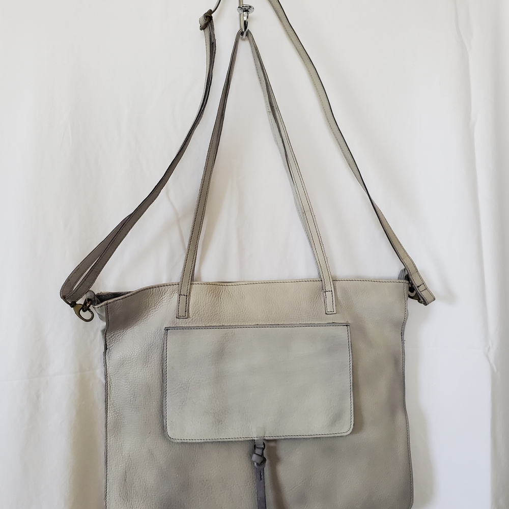Latico Light Gray Leather Shoulder Bag